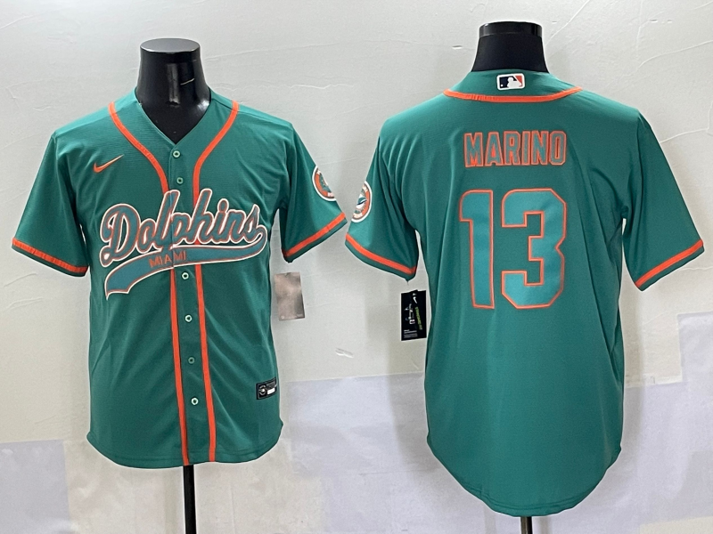 Men 2025 NFL Nike Miami Dolphins 13 Marino green jerseys style 3